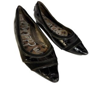 SAME EDELMAN CROCODILE ZIPPER FLATS 6.5